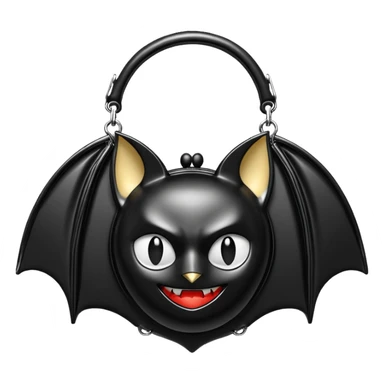  Demoniabrand, Patent Bat Shaped Handbag, highly detailed, hyperrealism.  sticker