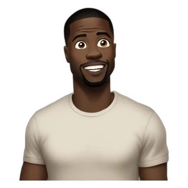 small eyes actor kevin hart cartoon wearing tee sticker