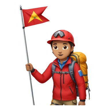 guide with flag in Mountain Climbing Team sticker