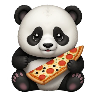 panda holding a pizza sticker