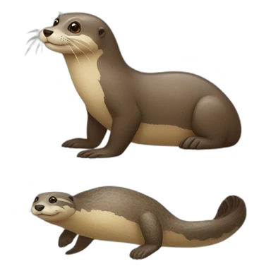 Loutre avec une tortue sticker