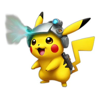 pikachu with raygun sticker