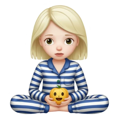 Unwell girl in pajamas  sticker