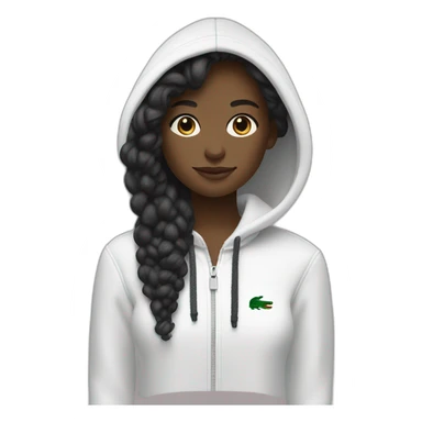 Lacoste tênis black girl with white lacoste hoodie sticker