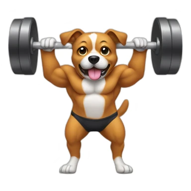 A dog lifting a barbell  sticker