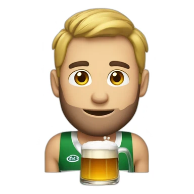 Rugbyman drink a beer sticker