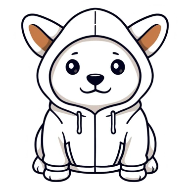 dog wearing hoodie sticker