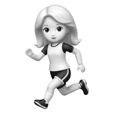 corriendo muñeco blanco y negro sticker