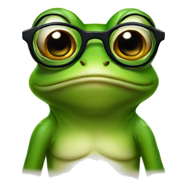 Frog wearing glasses sticker