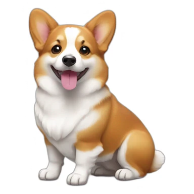 tricolor small cute corgi sticker