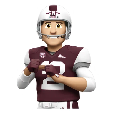 Johnny manziel in a Texas a&m maroon uniform holding up one thumb  sticker