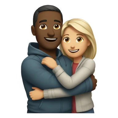couple hug with warm smiles sticker
