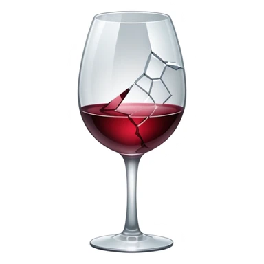 wine glass with a large crack sticker