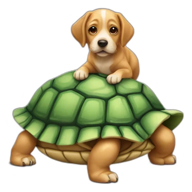 Chien sur une tortue sticker