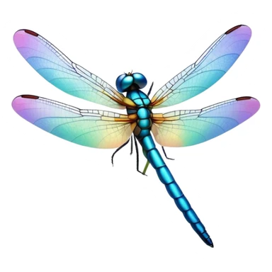 A dragonfly flies over the field. sticker