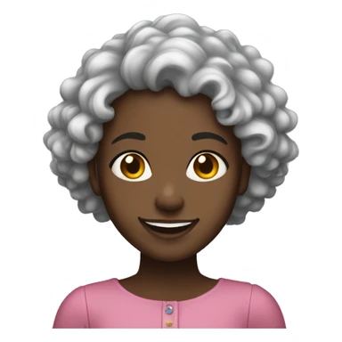 A black girl with lonh forehead and permed hair smiling  sticker