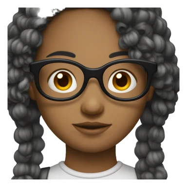 Une fille avec les cheveux bouclés noir et des lunettes sticker