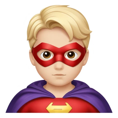 kid superhero with cape and mask sticker
