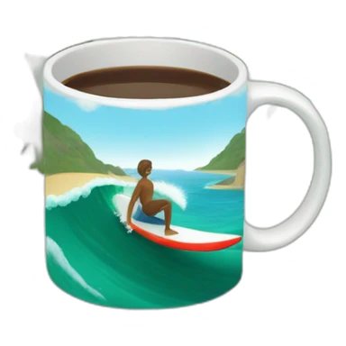 surfer drinking coffee at the sea sticker