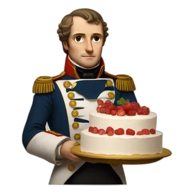 napoleon holding cake napoleon sticker