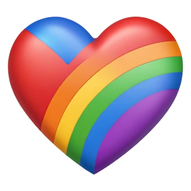heart in gay pride flag colors rainbow red orange yellow green blue purple, no text sticker