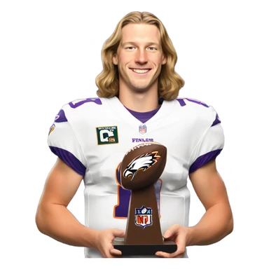 Trevor Lawrence with Super Bowl trophy sticker