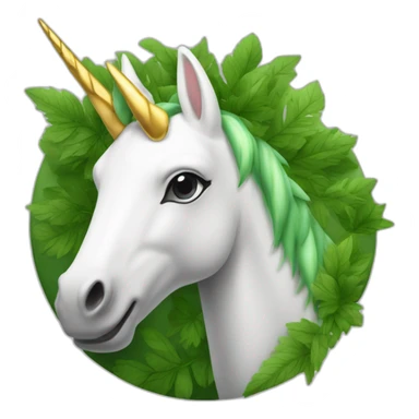 Une licorne verte et banche avec ses ailes sticker