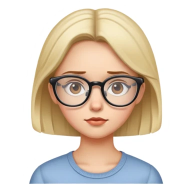 girl with glasses side eyeing sticker