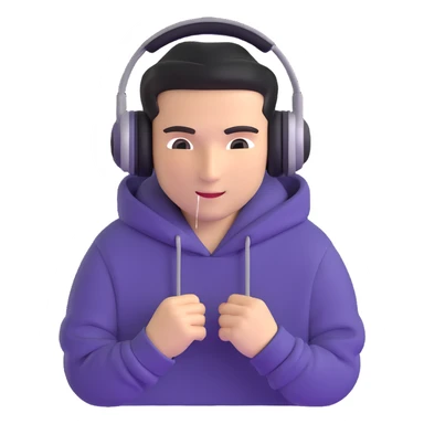 Russian rave DJ with hoodie and headphones sticker