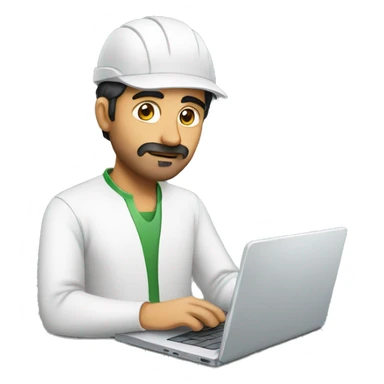 pakistani man working on laptop sticker