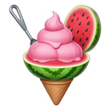 Watermelon ice cream sticker