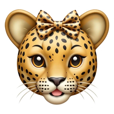 Leopard with a  bow  sticker