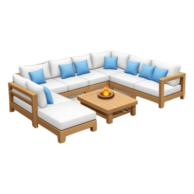 Patio with white couches sticker