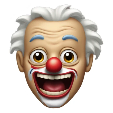 flabbergasted clown with crazy mouth sticker