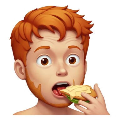 ginger guy choking on food  sticker