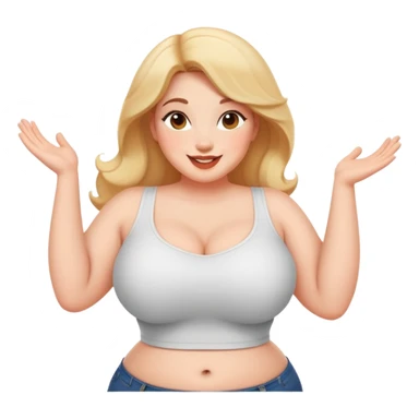 curvy woman in playful pose, confident and happy sticker