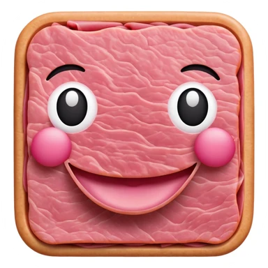 kawaii SMILE face EMOJI made of SPAM MEAT sticker