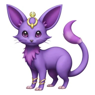 Celestial Crescent Lunar Lumine Stellar Rattata-Noibat-Espeon-Purrloin-Fakemon-hybrid-creature (full body) sticker