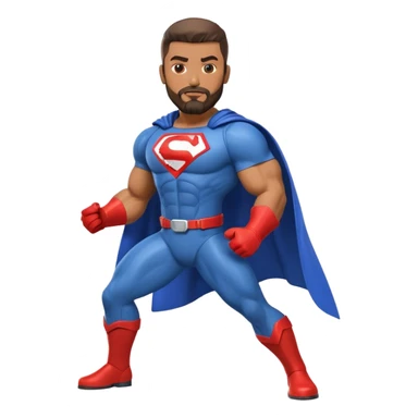 Latino HVAC repairman with goatee beard superhero action figure sticker