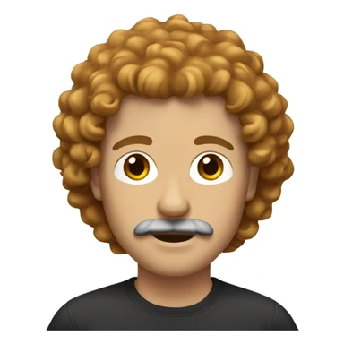 white man whit caramel curly hair and mustache sticker