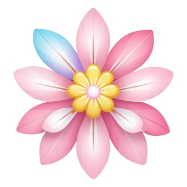 Cute Pastel pink and white Cherry Blossom Sakura Starburst Rainbow sticker