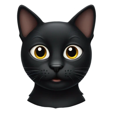 Black cat with a moustache  sticker