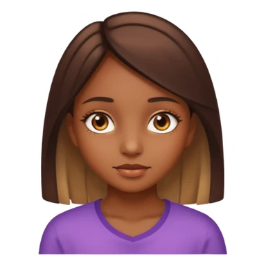 Une fille marron yeux marrons claire avec un beau placage sticker