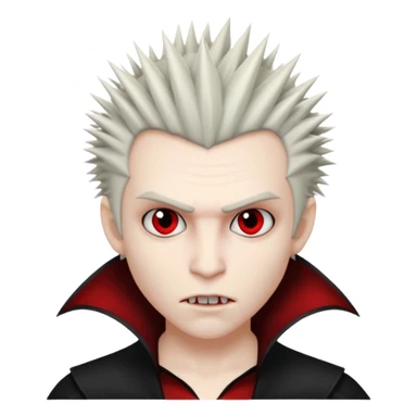 vampire emoji with spiky emo hair sticker