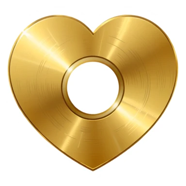 gold CD with a scratch, with a heart shape scratch sticker