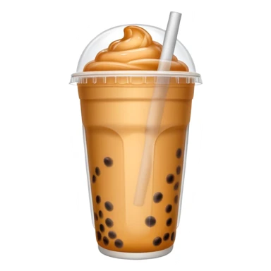 milk tea with boba in a clear to-go cup sticker