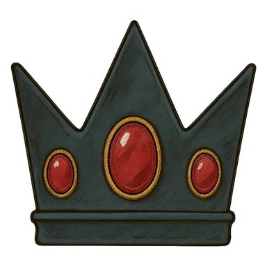 ghibli style black crown with red gems sticker