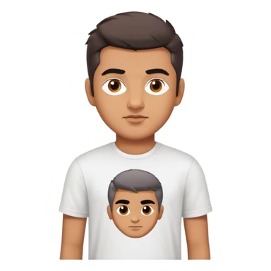 A boy with a t-shirt 'Sajith' printed sticker