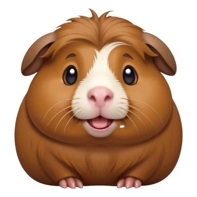 Cinematic Comical Brown Guinea Pig Portrait Emoji, Head tilted dramatically with an exaggeratedly amused expression, featuring a sleek brown coat with a naturally scrunched little face, wide, expressive dark eyes filled with playful disbelief, Simplified yet hilariously expressive features, highly detailed, glowing with a slightly sassy glow, high shine, dramatic yet playful, stylized with an air of cheeky mischief, bright and endearing, soft glowing outline, capturing the essence of a spirited and over-the-top guinea pig, so meme-worthy it feels like it could side-eye its way into internet fame instantly! sticker