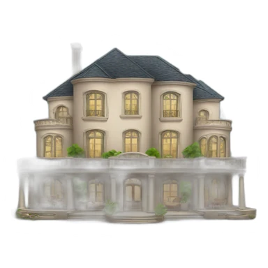 luxury mansion with money sticker